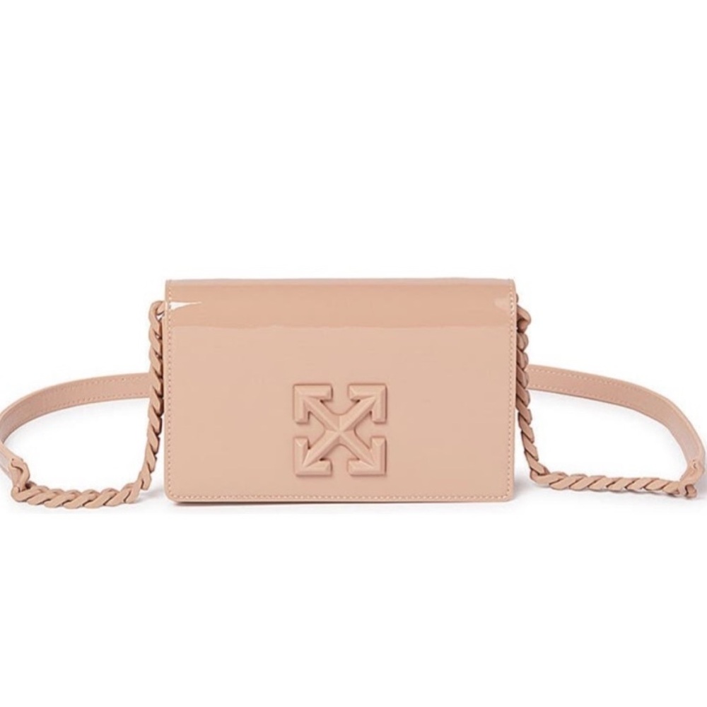 Off-White Jitney Patent Leather Shoulder Bag